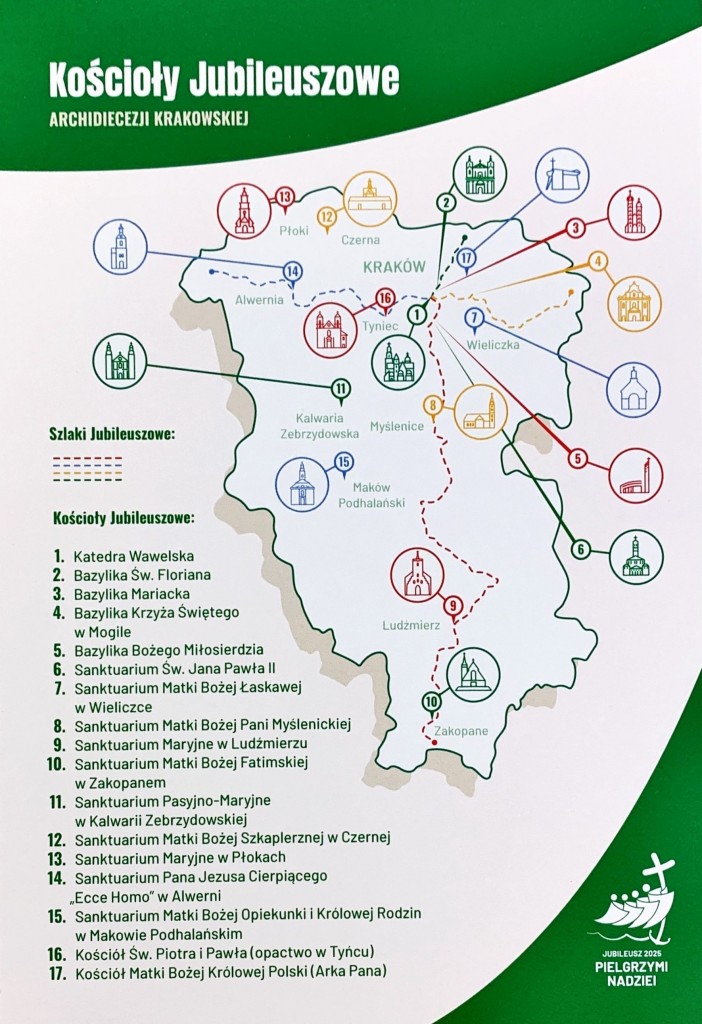 mapa kościoły jubileuszowe archidiecezja krakowsak mapa kościoły jubileuszowe archidiecezja krakowsak